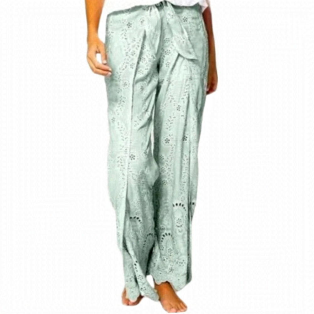Young Fabulous & Broke Mint Green Geneva Eyelet Pants